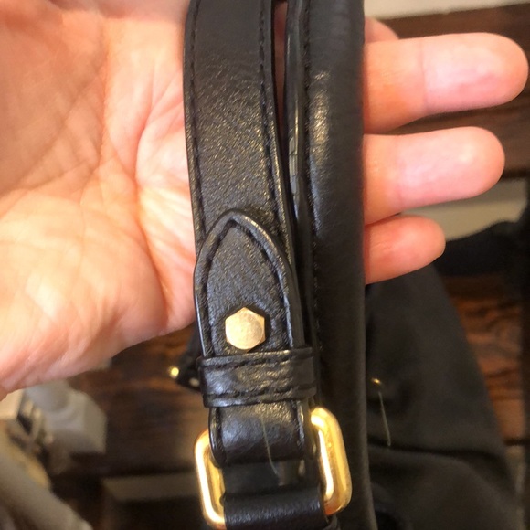 MARC JACOBS Black Tumbled Leather Top Handle Crossbody Women’s Workwear Satchel - Picture 17 of 17